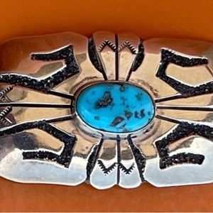 Tommy Singer Morenci Turquoise & Sterling Brooch